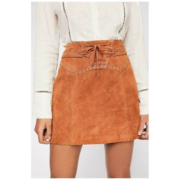 Muubaa Dresses & Skirts - NEW Muuba x Free People Suede Impala Mini Skirt
